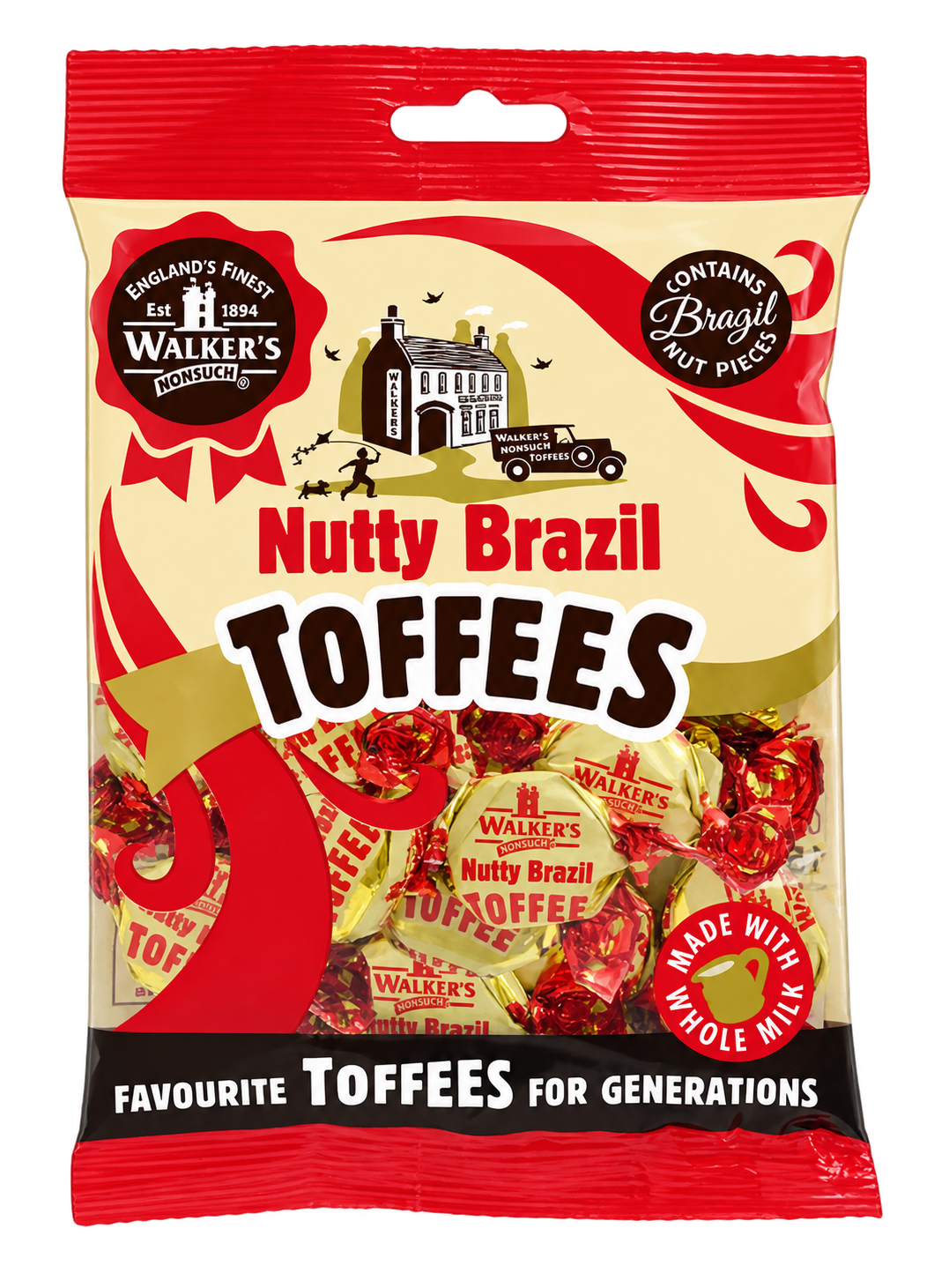 Walkers Nutty Brazil Toffees 150 g