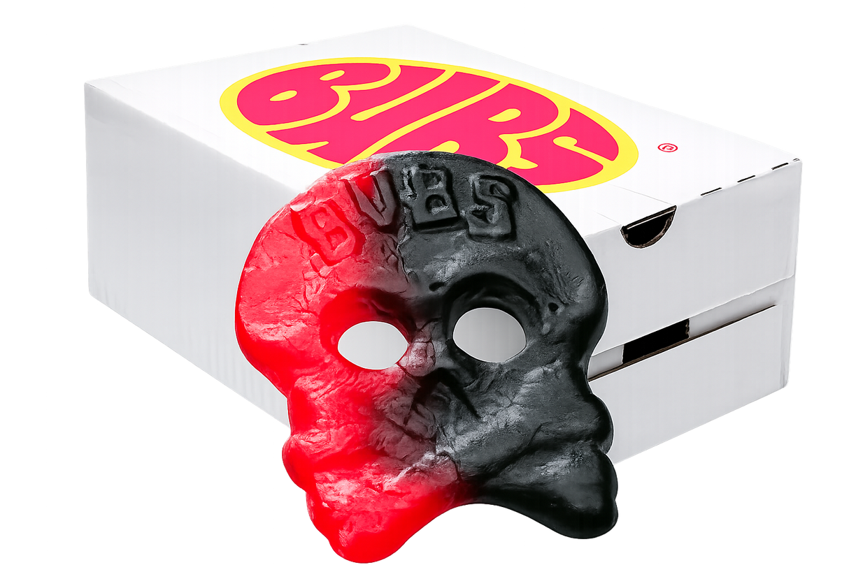 BUBS Raspberry Salty Licorice Skalle 4000g Storpack Lösvikt