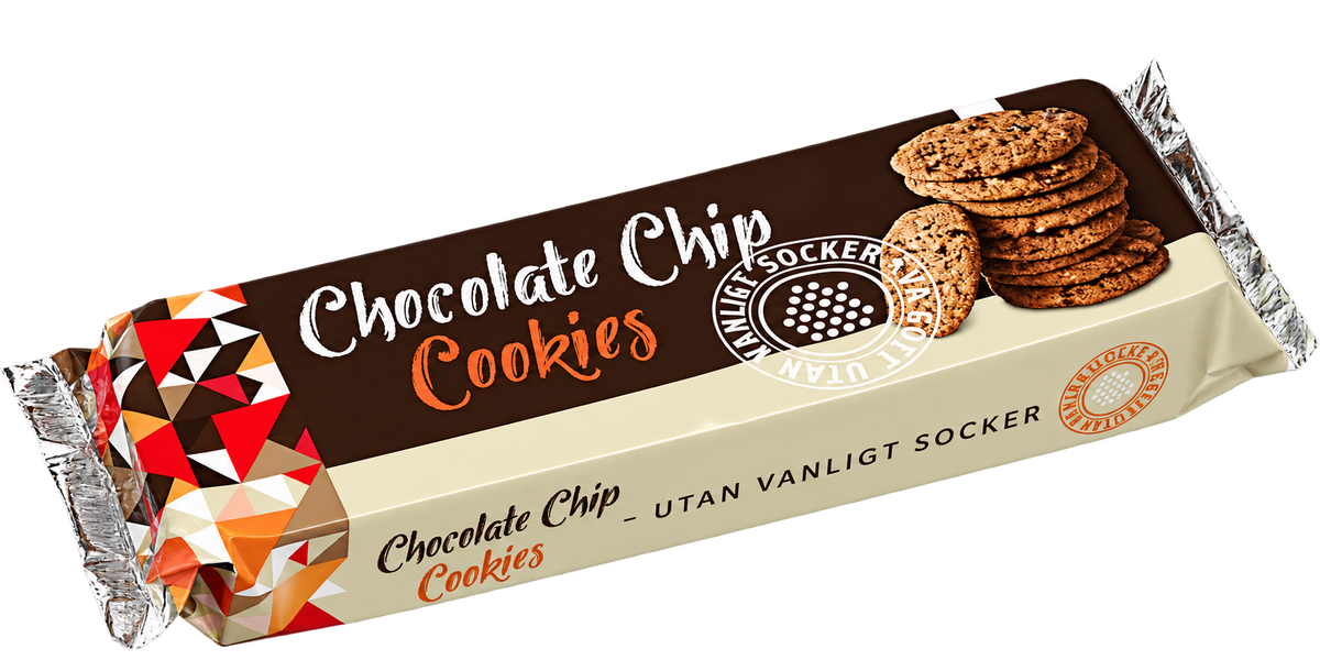 Vagott Chocolate Chip Cookies Utan vanligt socker 150 g