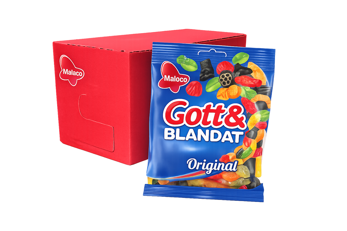 Gott & Blandat 160g 36st Malaco Hel kartong Storpack ( Bf2026-11-17)