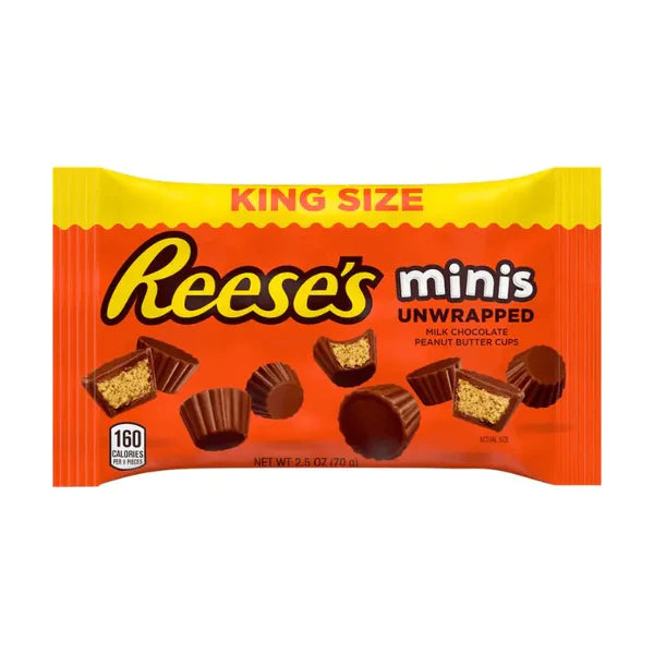 Reese's Minis Uden indpakning, mælkechokolade og jordnøddesmør 70g