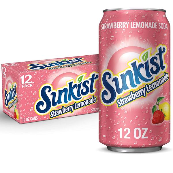 Sunkist Strawberry Lemonade 355ml 12st (BF 2025-07-31) Storpack