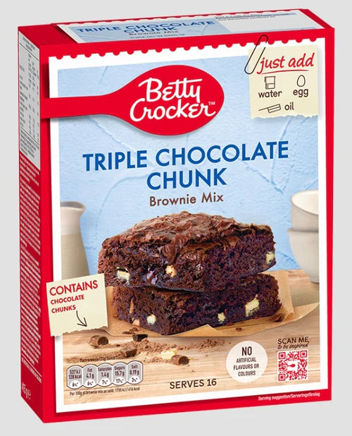 Betty Crocker Triple Chokolade Chunk Brownie Mix 415g