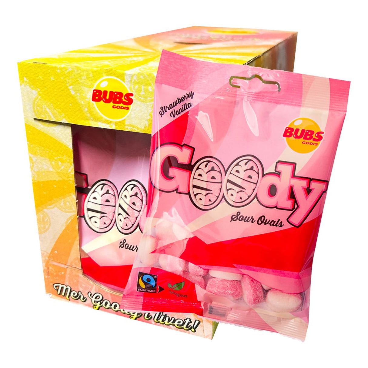 Bubs Goody Strawberry/Vanilla 90g Storpack 12st