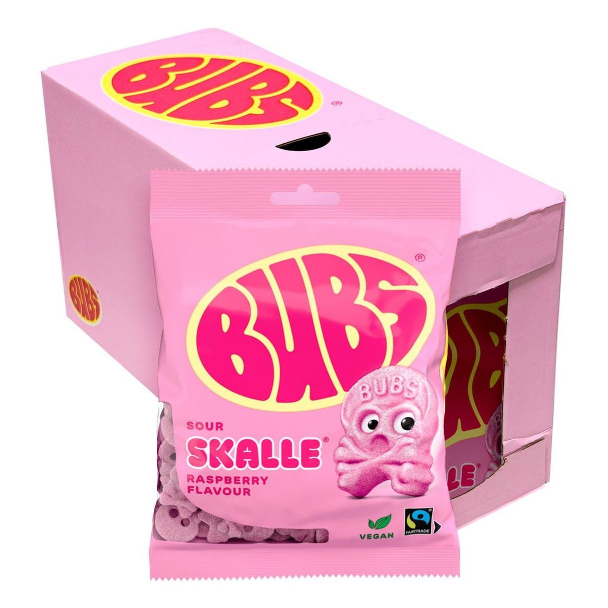 BUBS Raspberry skalle 90g 12st Storpack