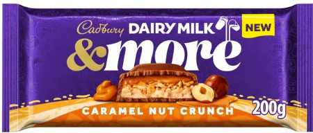 Cadbury Dairy Milk & More Caramel Nut Crunch 200g