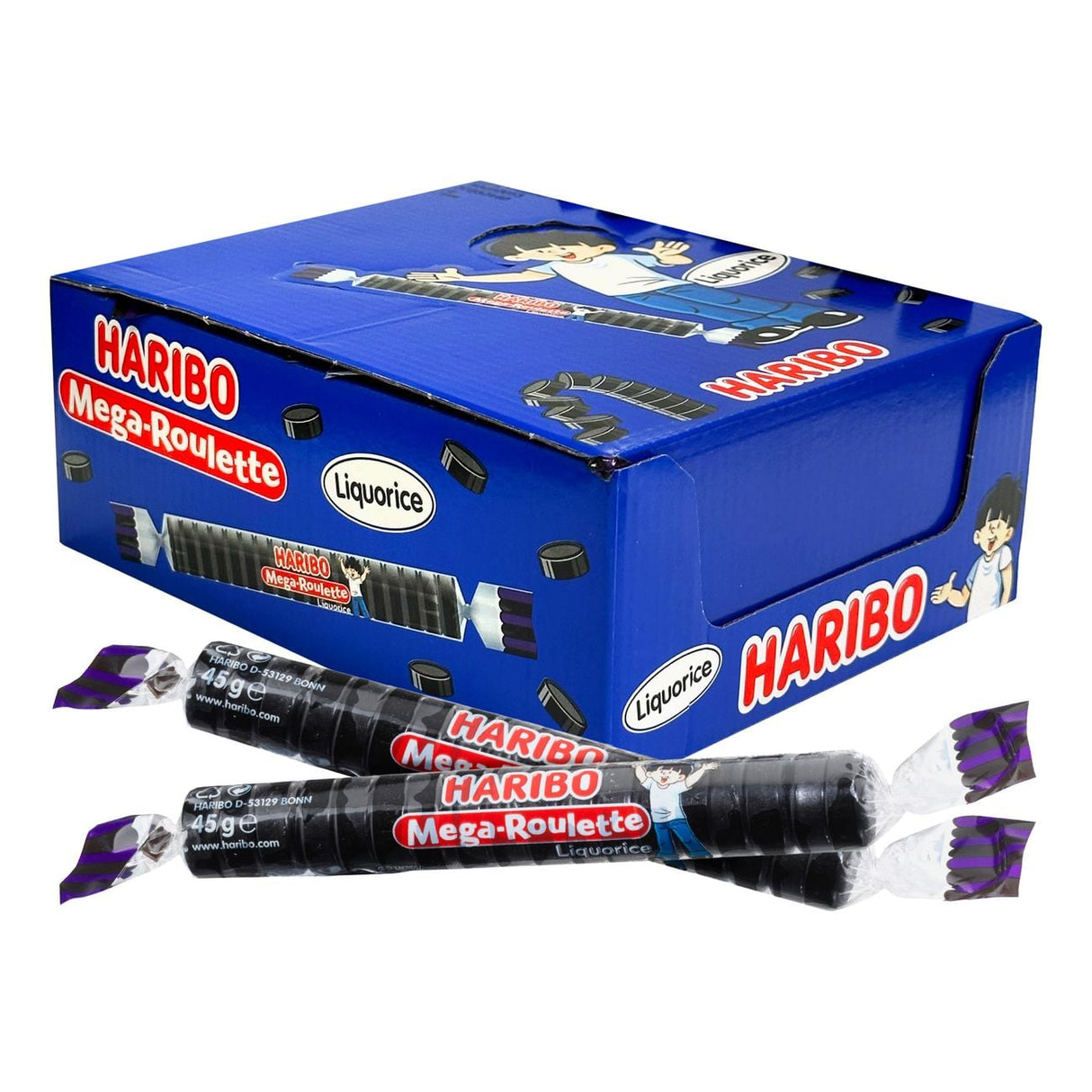 Haribo Mega Roulette Lakrits 45g 40st - Storpack