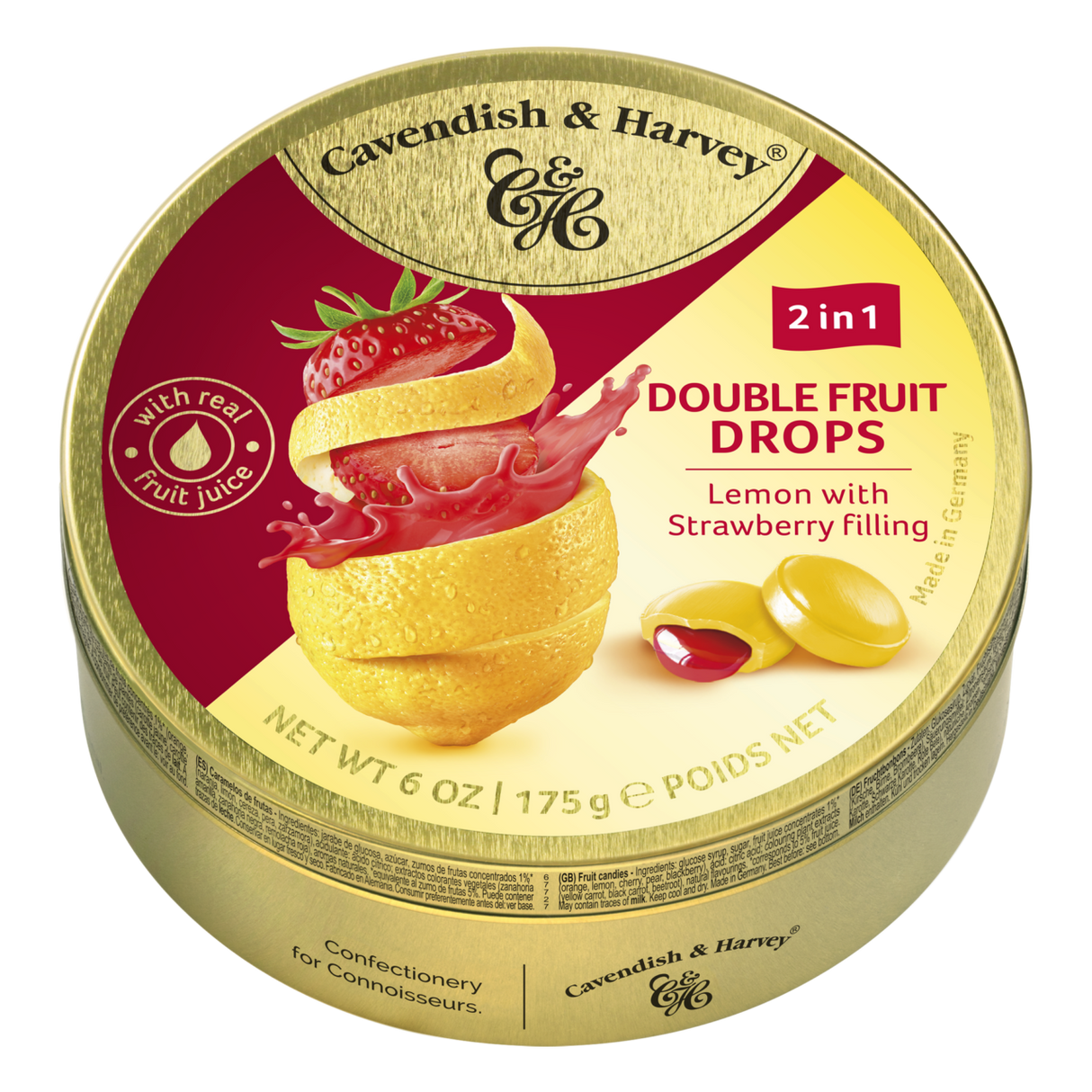 Cavendish Lemon with Strawberry Filling Drops 175g