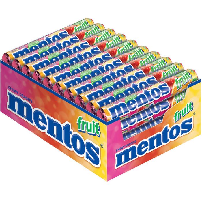 Mentos Frugt 38g 40st Storpack