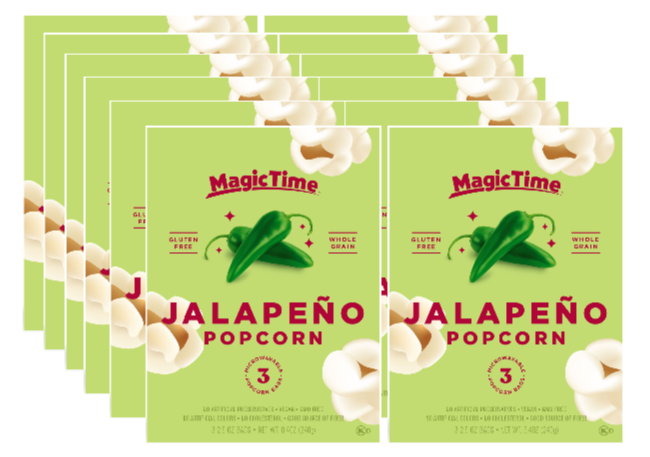 Magictime Jalapeõ Popcorn 12st x 240g Storpack Hel kartong