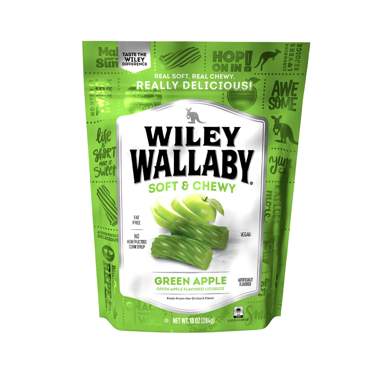 Wiley Wallaby Soft & Chewy Green Apple Flavored Licorice 113g