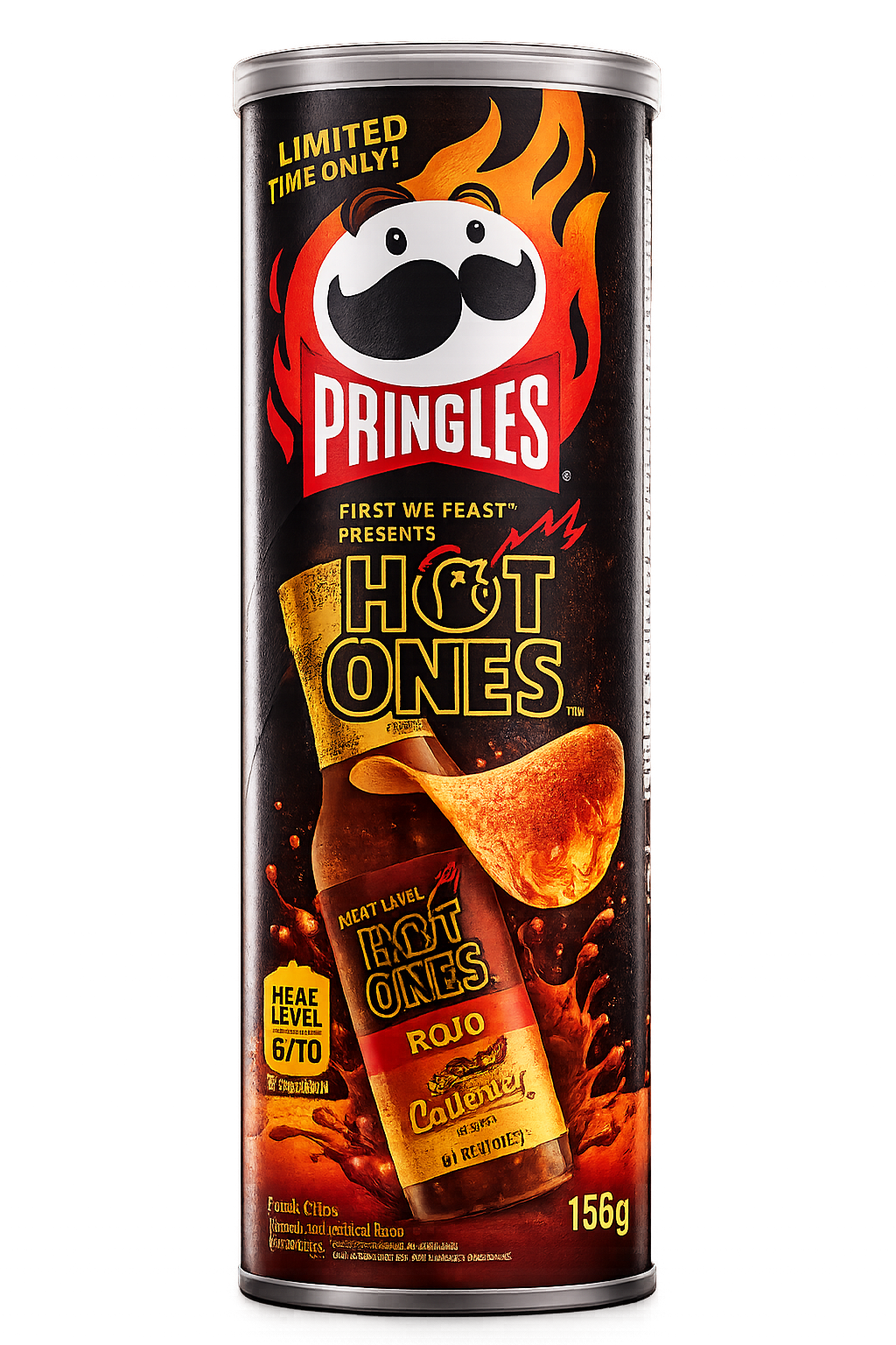 Pringles Hot Ones Los Calientes Rojo 156 g