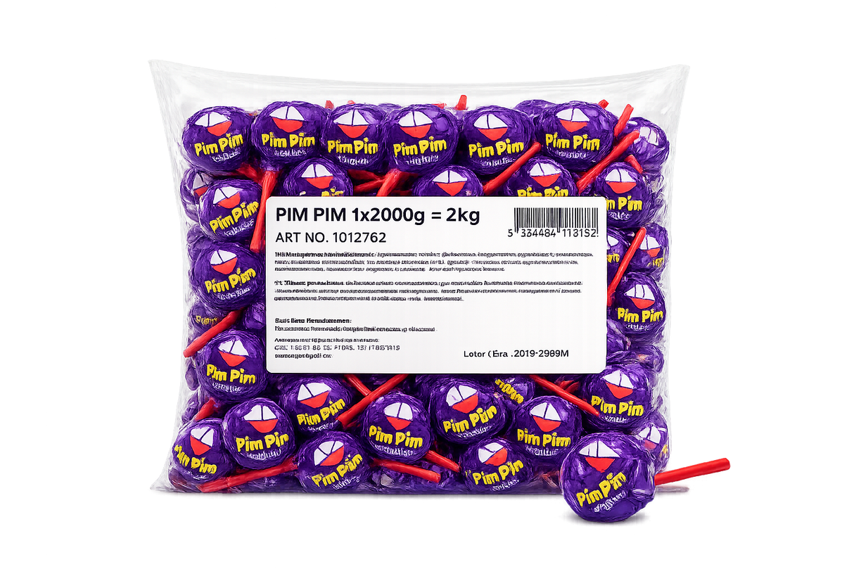 Malaco Pim Pim Lollipop 2 kg Godis Klubba Lösvikt