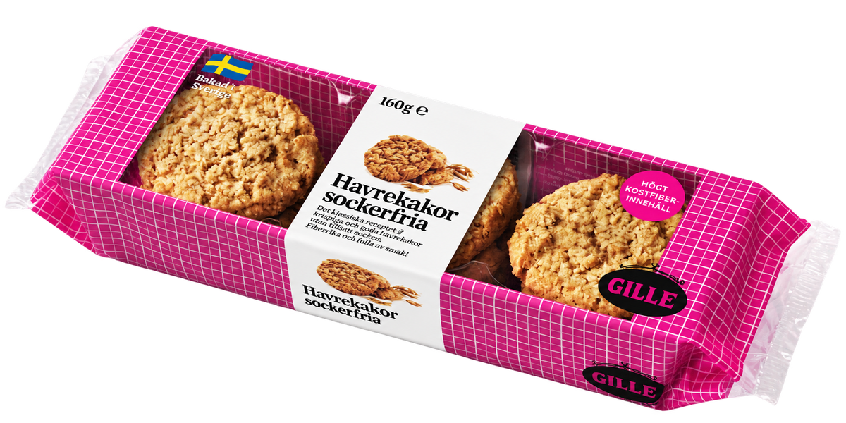 Gille Sockerfria Havrekakor 160g
