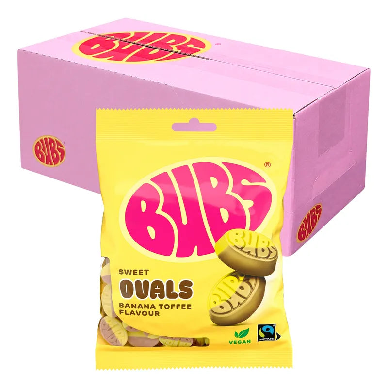 BUBS Jordbær Vanille ovaler 90g 12 stk. Storpakke