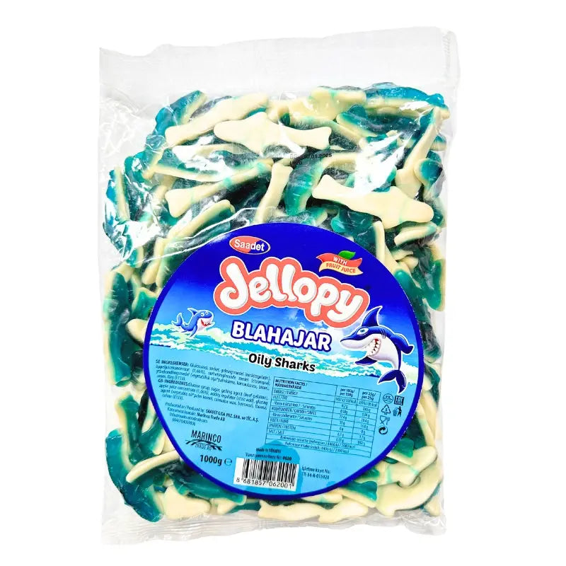 Blå Hajar 1000g Jellopy Storpack