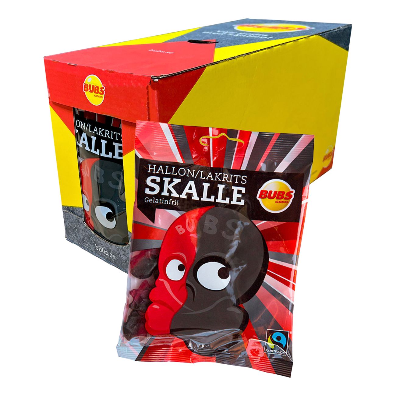 Bubs Hallon/Lakritsskalle 90g Storpack 16st