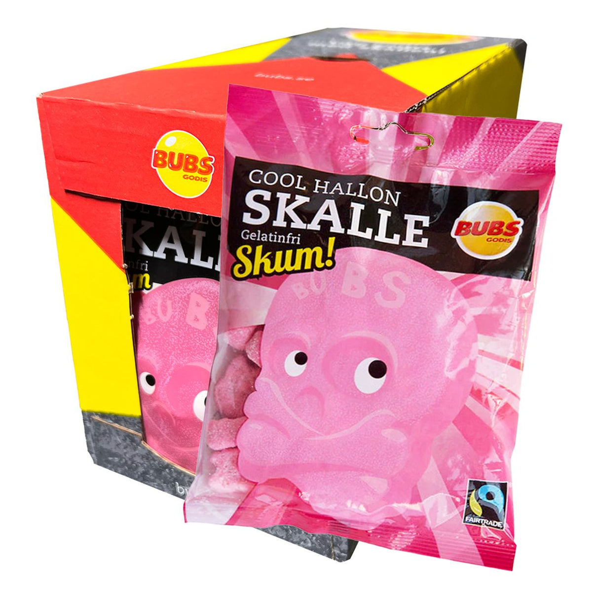 Bubs Cool Hallonskalle Skum 90g Storpack 12st