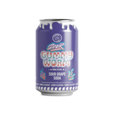 Candy Lips Gummy Worms Sour Grape Soda 355ml 12st Storpack