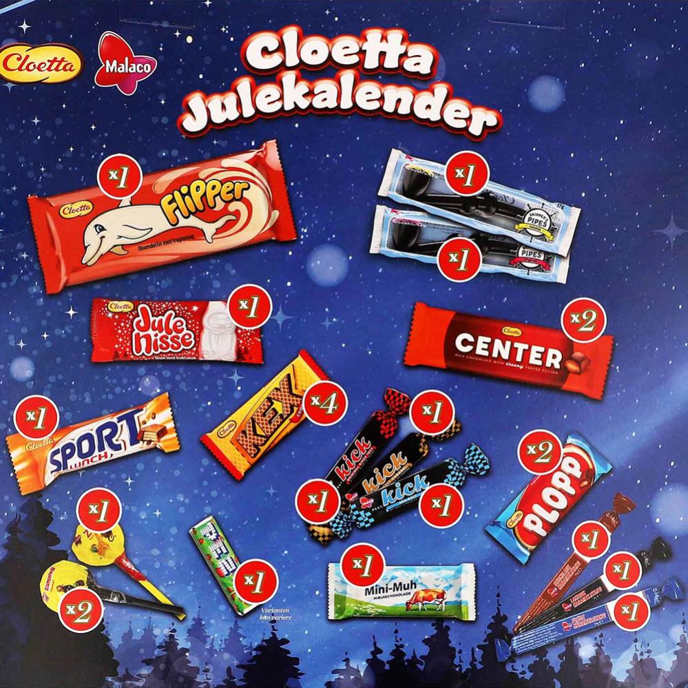 Cloetta Malaco Favorit Julekalender 390g