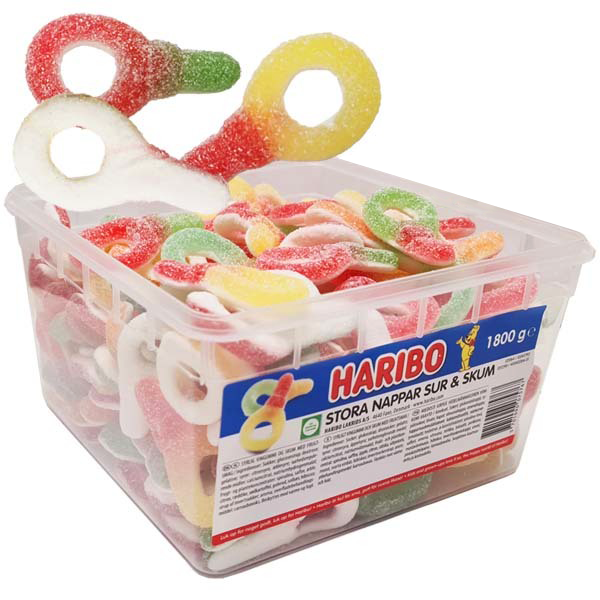 Stora Nappar Sur & Skum 1,8kg Haribo Storpack