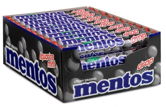 Mentos Liquorice Mint 38g 40st Storpack