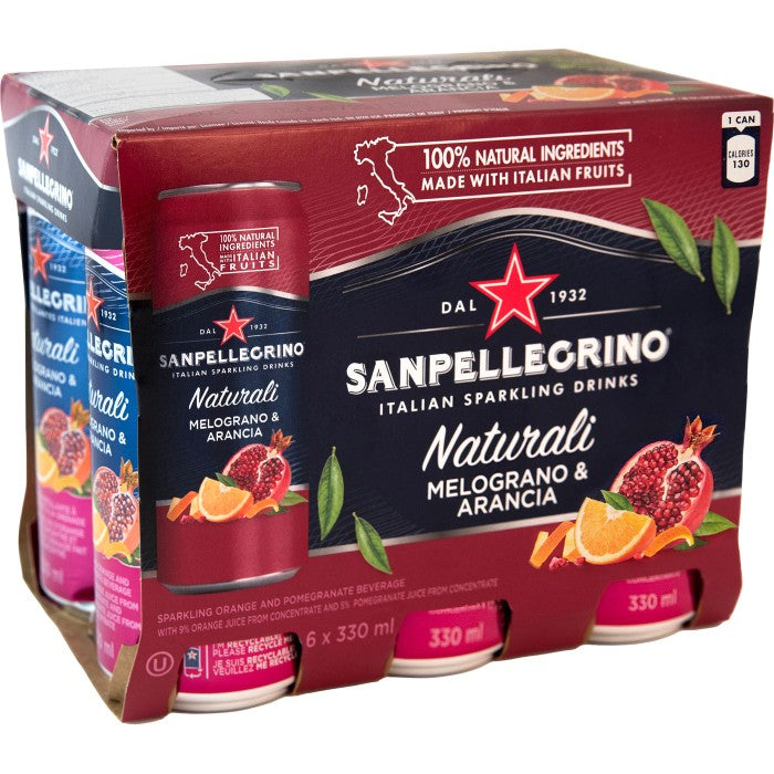 San Pellegrino Melograno Arancia 33cl 6st Storpack