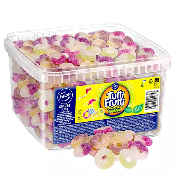 Tutti Frutti Summer Rings Sour 1,7kg Fazer Storpack